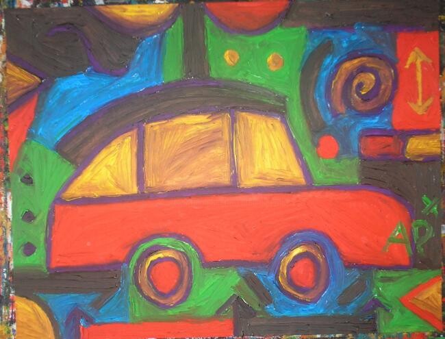 Peinture intitulée "voiture" par Andy Pilgrimm, Œuvre d'art originale