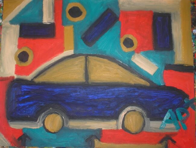 Painting titled "voiture" by Andy Pilgrimm, Original Artwork