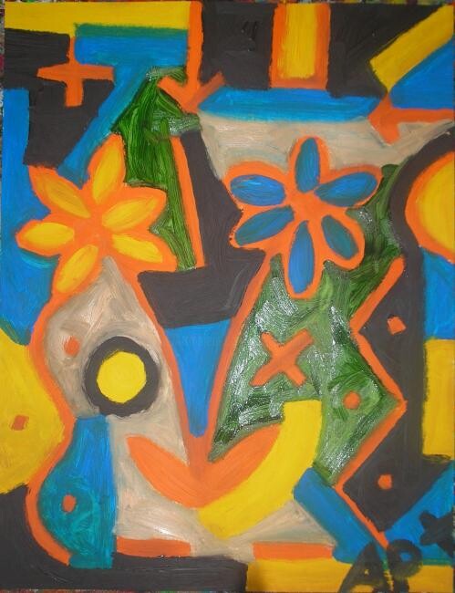 Painting titled "2 fleurs" by Andy Pilgrimm, Original Artwork