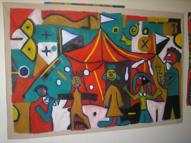 Painting titled "le cirque" by Andy Pilgrimm, Original Artwork