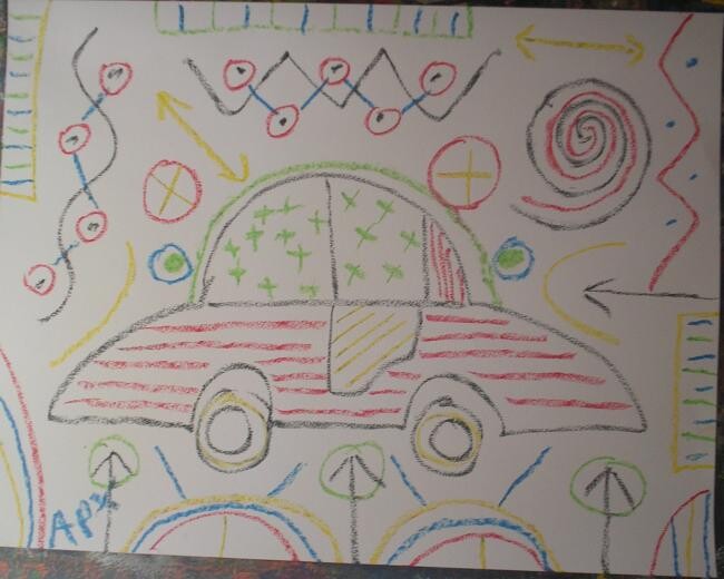 Drawing titled "voiture" by Andy Pilgrimm, Original Artwork