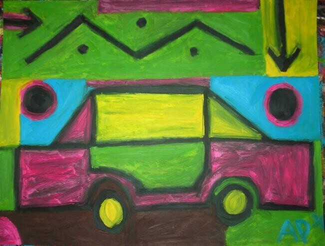 Painting titled "voiture" by Andy Pilgrimm, Original Artwork