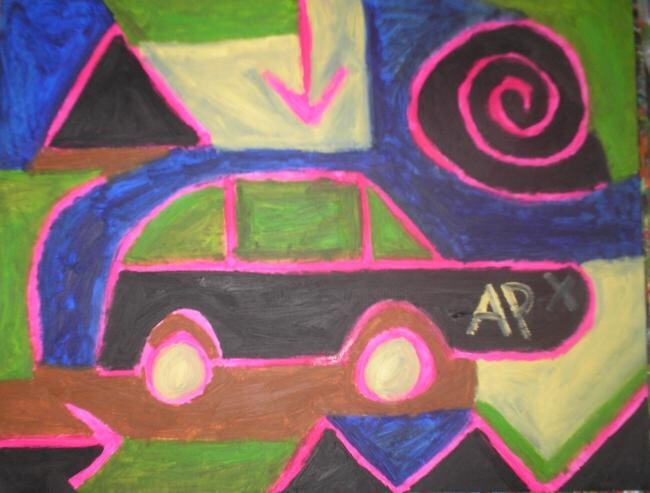 Painting titled "voiture" by Andy Pilgrimm, Original Artwork