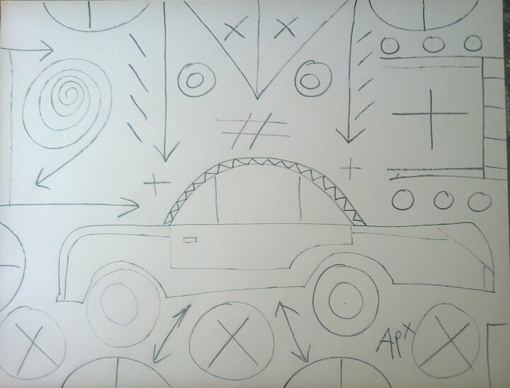 Drawing titled "voiture13.jpg" by Andy Pilgrimm, Original Artwork