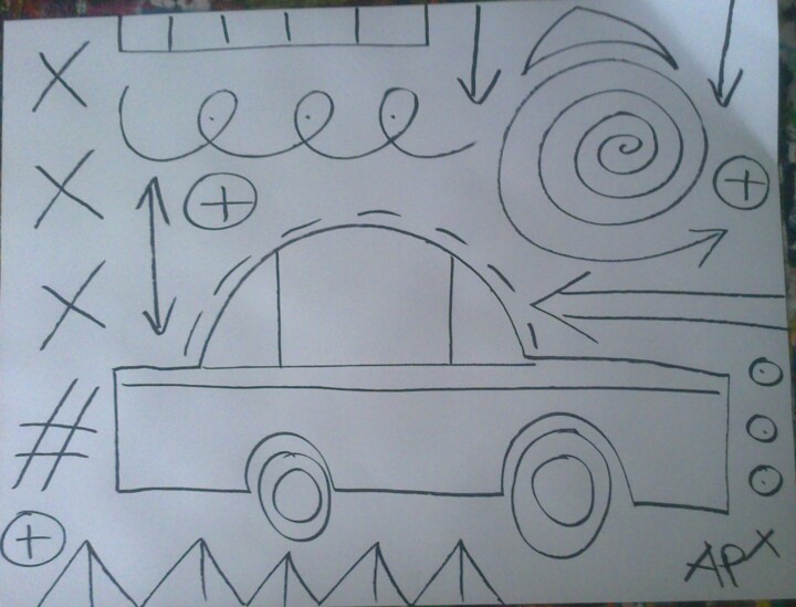 Drawing titled "voiture16.jpg" by Andy Pilgrimm, Original Artwork, Other
