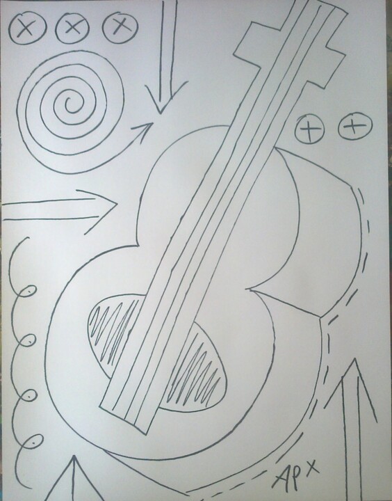 图画 标题为“guitare12.jpg” 由Andy Pilgrimm, 原创艺术品, 标记