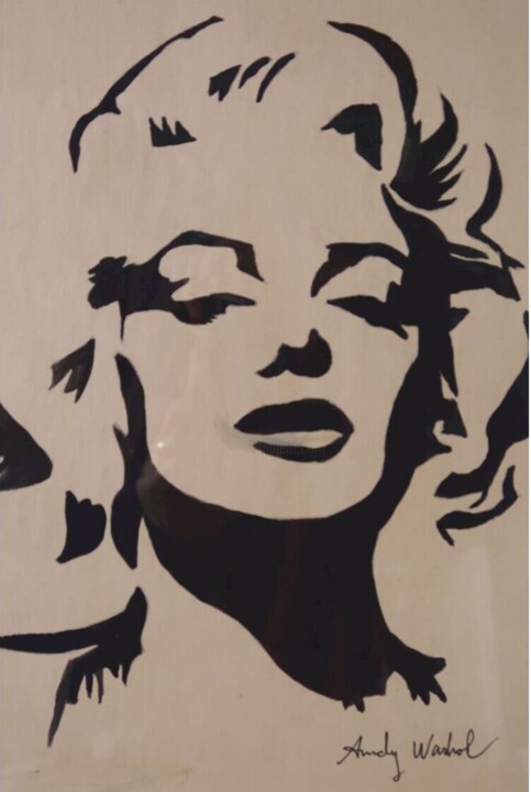 Dibujo titulada "Marilyn Monroe" por Andy Warhol, Obra de arte original, Gouache