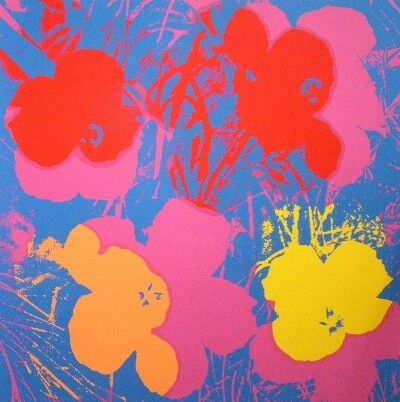 Druckgrafik mit dem Titel "Warhol -Flowers" von Andy Warhol, Original-Kunstwerk