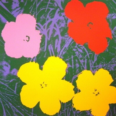 제목이 "Warhol-Flowers"인 판화 Andy Warhol로, 원작