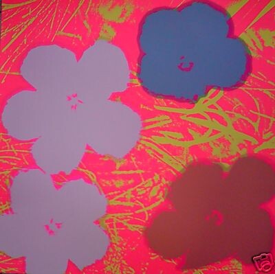 제목이 "Warhol-Flowers"인 판화 Andy Warhol로, 원작