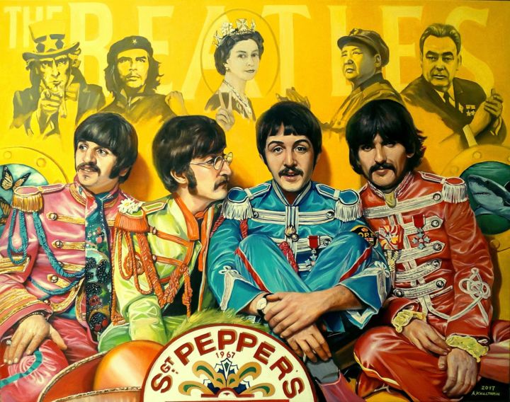 Painting titled "Beatles forever (We…" by Andrew Khalturin (HAnder), Original Artwork, Oil