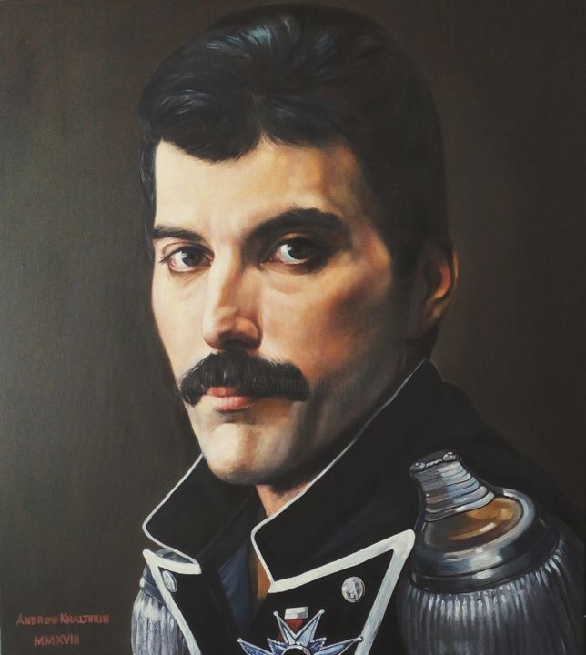 Painting titled "Man in artistic ima…" by Andrew Khalturin (HAnder), Original Art, Oil Mounted on Stretcher frame