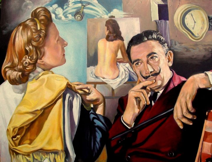 Painting titled "Gala &amp; Dali. My…" by Andrew Khalturin (HAnder), Original Artwork, Oil