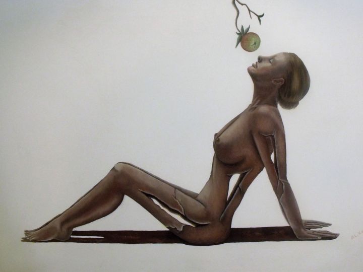Painting titled "Eva" by andykoelemij, Original Art, Acrylic