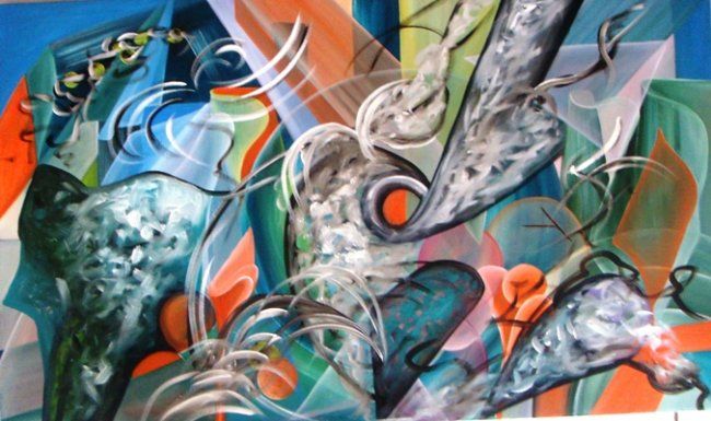 Картина под названием "Life revolution" - Anelise Sabino, Подлинное произведение искусства, Масло