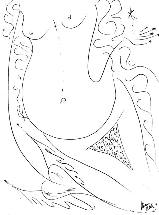 Dessin intitulée "Conception" par Alâm, Œuvre d'art originale