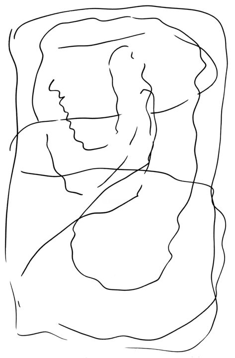 Drawing titled "Mater" by Alâm, Original Artwork, Ballpoint pen