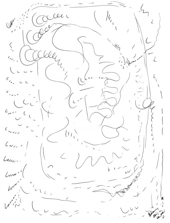 Drawing titled "Oui la vie" by Alâm, Original Artwork, Ballpoint pen