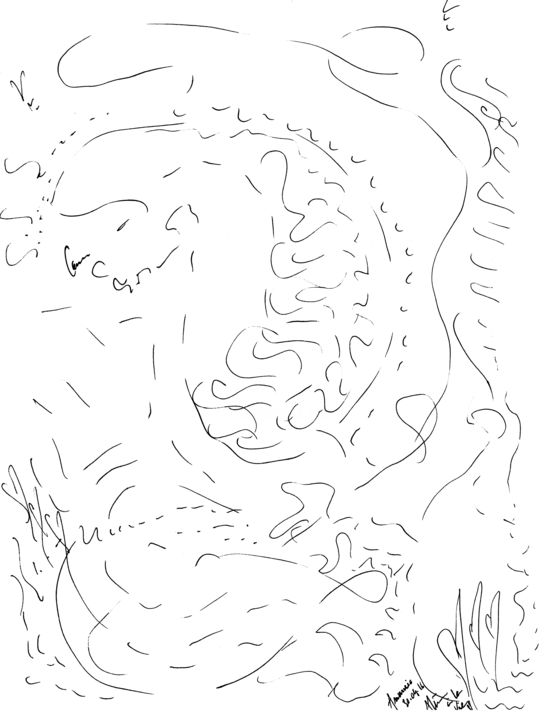 Drawing titled "Annuncio" by Alâm, Original Artwork, Ballpoint pen