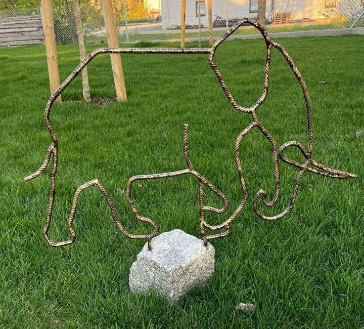 Sculpture intitulée "Elefant" par Anett Hörner, Œuvre d'art originale, Acier inoxydable