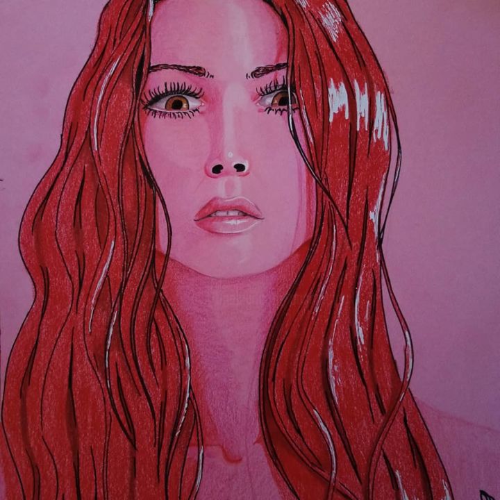 Drawing titled "portrait rose" by Angamaya, Original Artwork