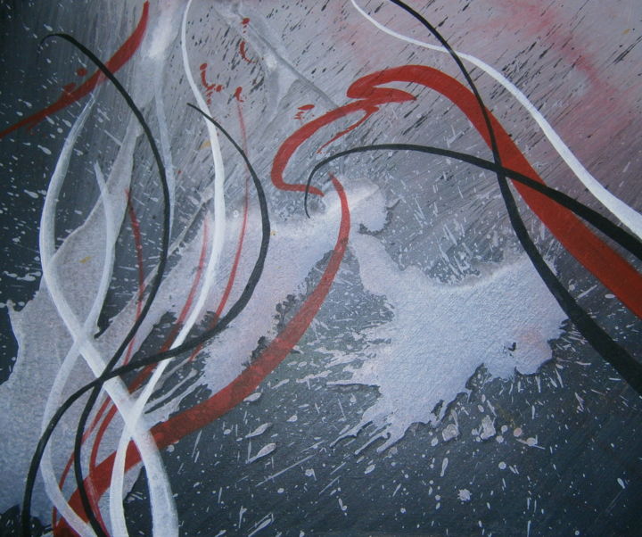 Peinture intitulée "The flow" par Ange Dakouo, Œuvre d'art originale, Acrylique