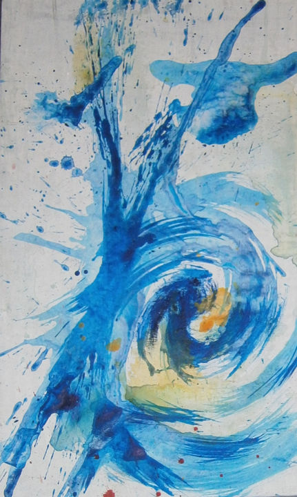 Peinture intitulée "Tourbillon d'eau" par Ange Dakouo, Œuvre d'art originale, Acrylique