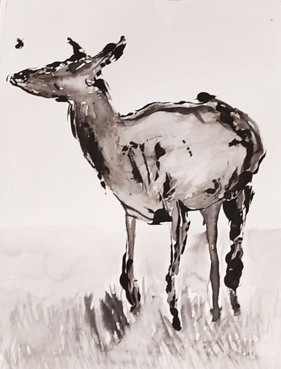 Drawing titled "Rumiantesss" by Abarrosso, Original Artwork, Ink