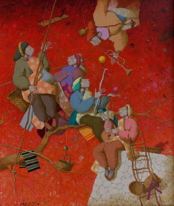 Peinture intitulée ""On the eve of the…" par Angel Gerdjikov, Œuvre d'art originale, Acrylique Monté sur Châssis en bois