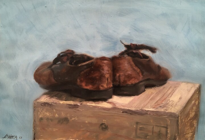 Painting titled "Her Shoes" by Angel Loaiza, Original Artwork