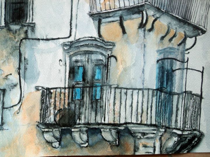 Painting titled "la-casa-abbandonata…" by Angela Argentino, Original Artwork