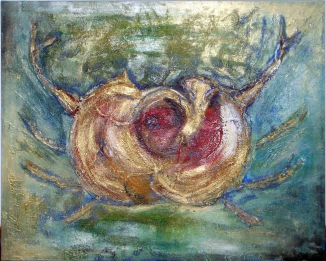 Pittura intitolato "granchio 4" da Angela Govi, Opera d'arte originale