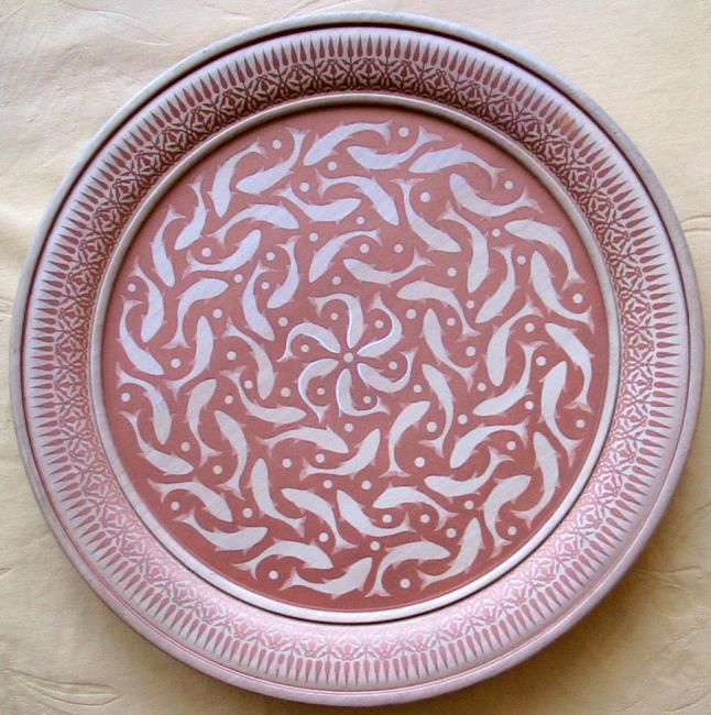 Peinture intitulée "Decorative plate (w…" par Drawing, Œuvre d'art originale
