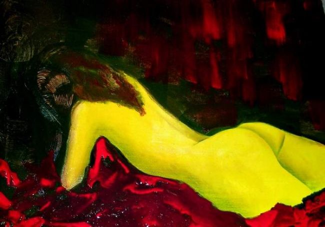 Pintura titulada "Yellow body" por Angela Mancini, Obra de arte original