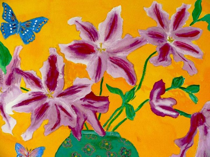Painting titled " Mariposa" by Angela Nori, Original Art,