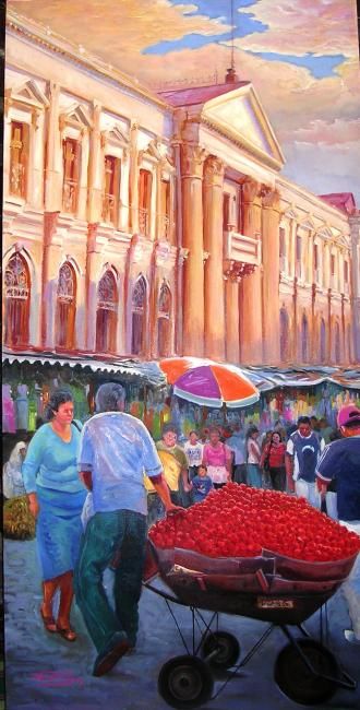 Pintura titulada "mercado" por Martin, Obra de arte original, Otro
