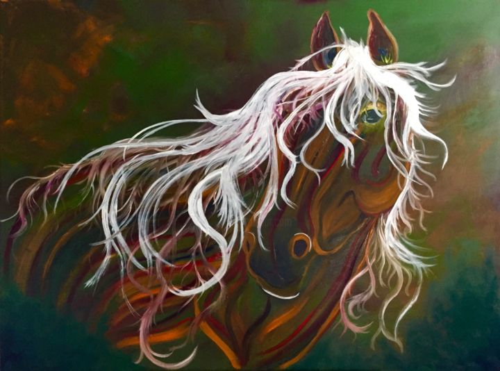 Painting titled "Majestic" by Angelia Fine Art, Original Artwork, Oil