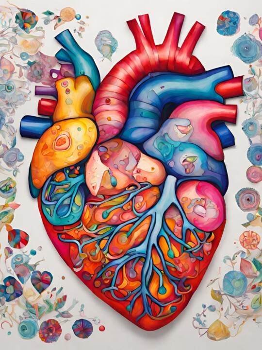 Digital Arts titled "Heartstrings" by Angelica Hurtiger, Original Artwork, AI generated image