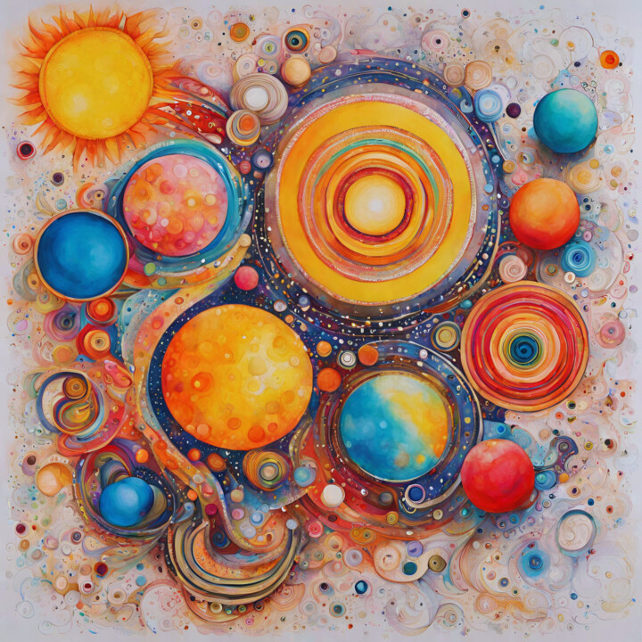 Digital Arts titled "Solar System" by Angelica Hurtiger, Original Artwork, AI generated image