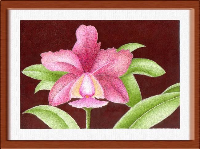 Drawing titled "flor em rosa" by Angelica Trompieri, Original Artwork, Other