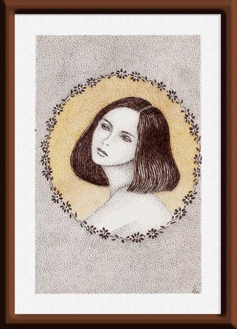 Dibujo titulada "Menina" por Angelica Trompieri, Obra de arte original