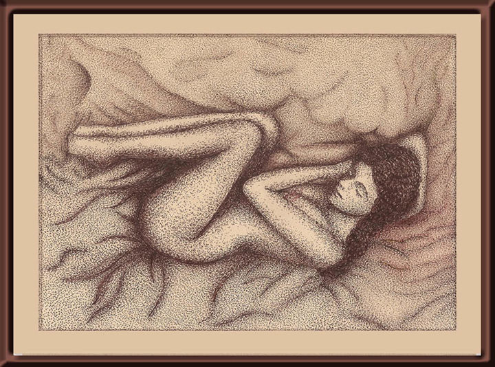 Dibujo titulada "bela-adormecida.jpg" por Angelica Trompieri, Obra de arte original, Tinta