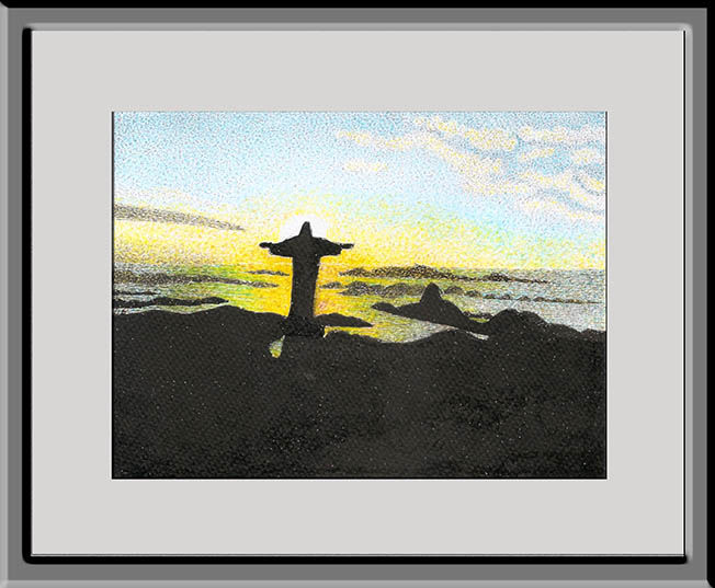 Dibujo titulada "cristo-redentor-bra…" por Angelica Trompieri, Obra de arte original