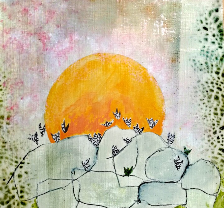 Peinture intitulée "sunrise" par Angelika Wesener, Œuvre d'art originale, Acrylique
