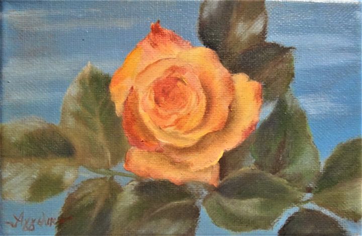 Painting titled "Tiny little beauty…" by Ageliki Aggelike, Original Artwork, Oil