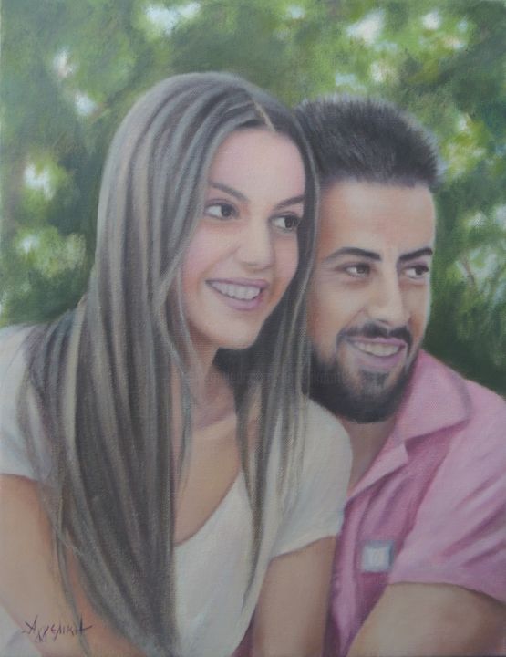 Painting titled ""Happily ever after"" by Ageliki Aggelike, Original Artwork, Oil