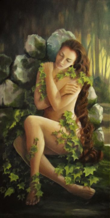 Painting titled "Forgotten beauty" by Ageliki Aggelike, Original Artwork, Oil