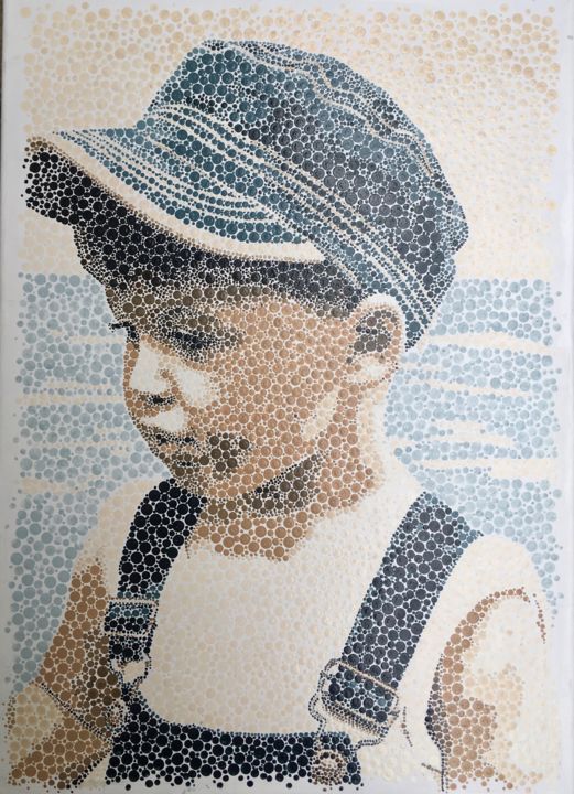 Malerei mit dem Titel "Junge" von Angelina Brodt, Original-Kunstwerk, Acryl