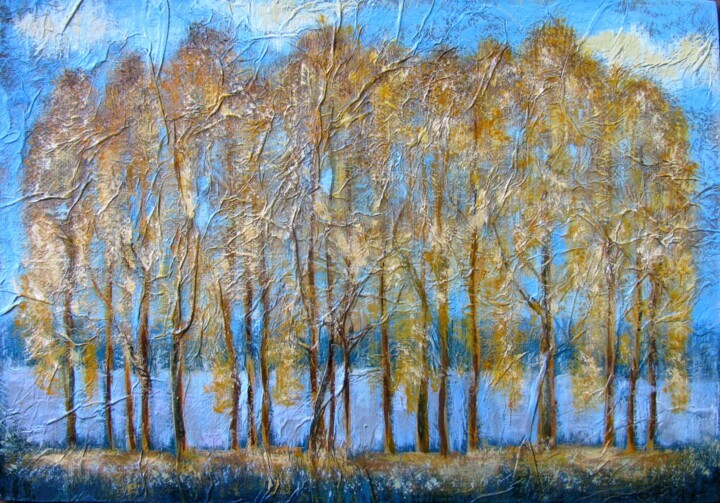 Peinture intitulée "Осень золотая" par Angelina Maslikova, Œuvre d'art originale, Huile