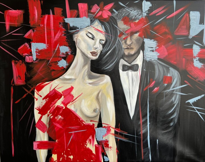 Peinture intitulée "Обнажение чувств" par Angelina Masson, Œuvre d'art originale, Acrylique